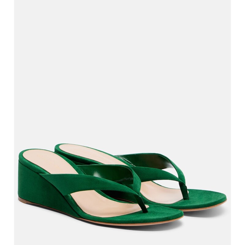 Gianvito Rossi Suede wedge thong sandals