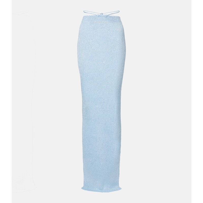 Bananhot Alma sequined knitted maxi skirt