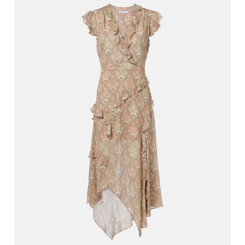 Veronica Beard Avenel printed ruffled silk midi dress