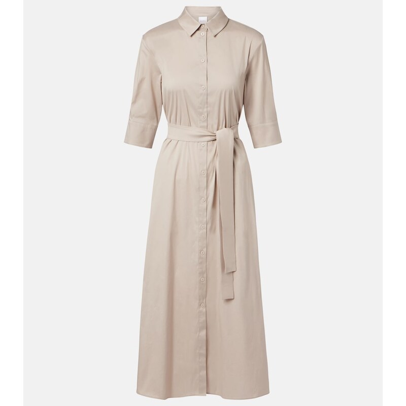 Max Mara Cognac cotton-blend midi dress