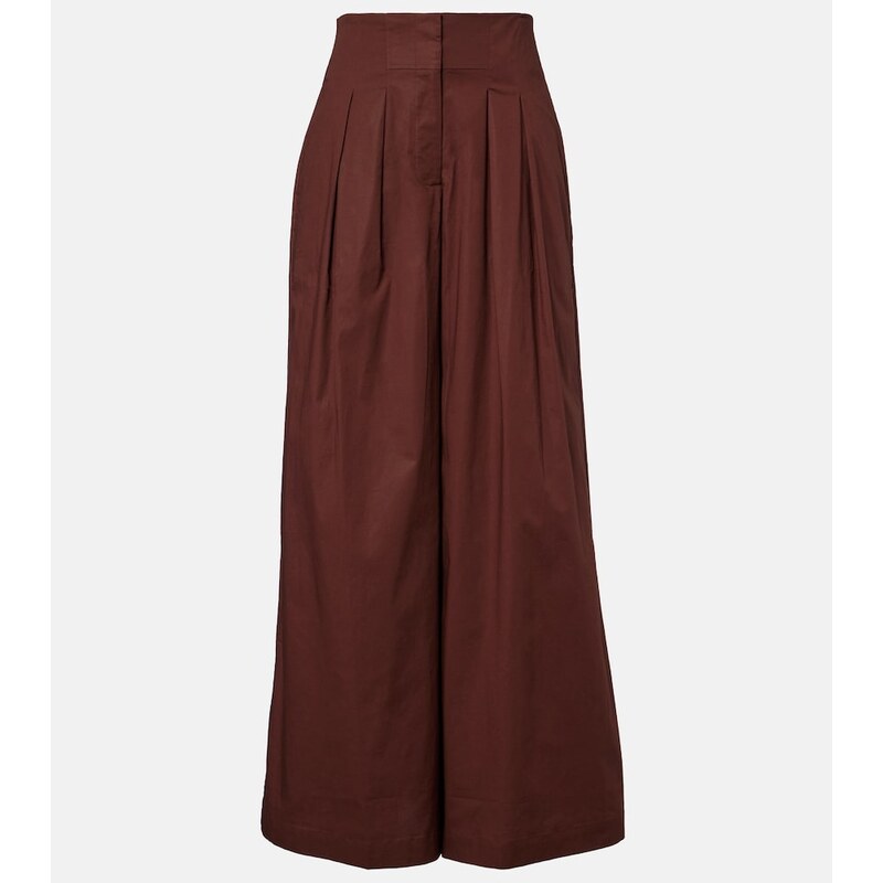 Adriana Degreas Cotton-blend wide-leg pants