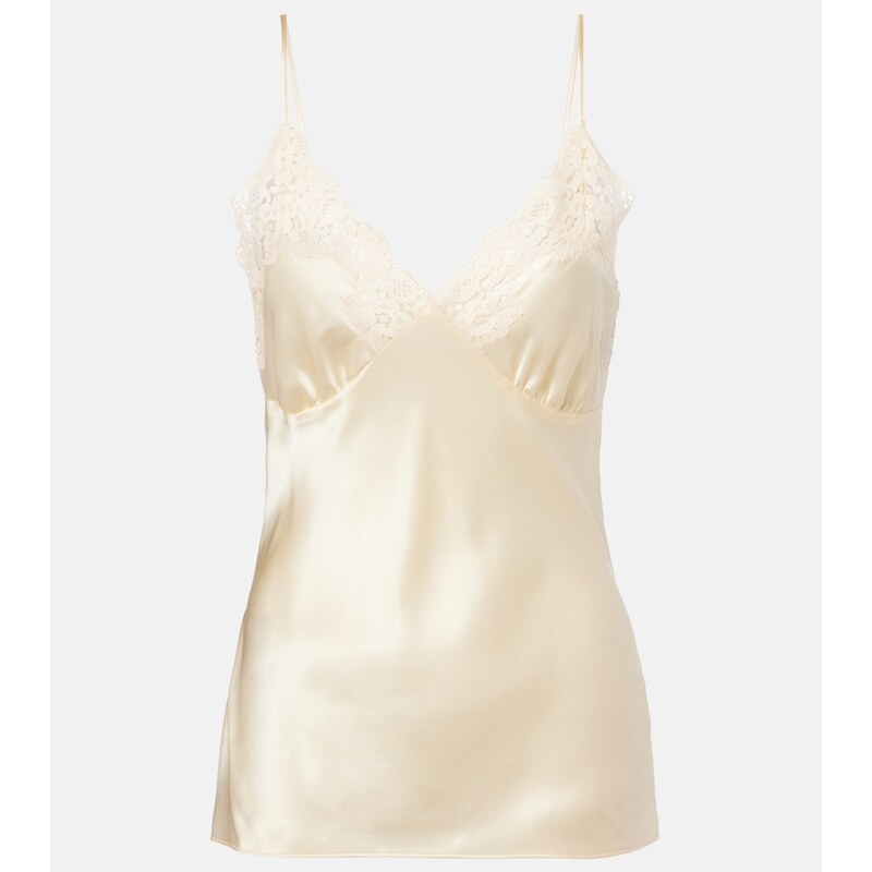 Stella McCartney Lace-trimmed silk satin camisole