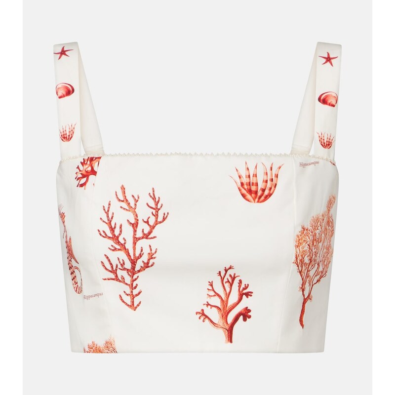 Agua by Agua Bendita Cacao printed cotton crop top