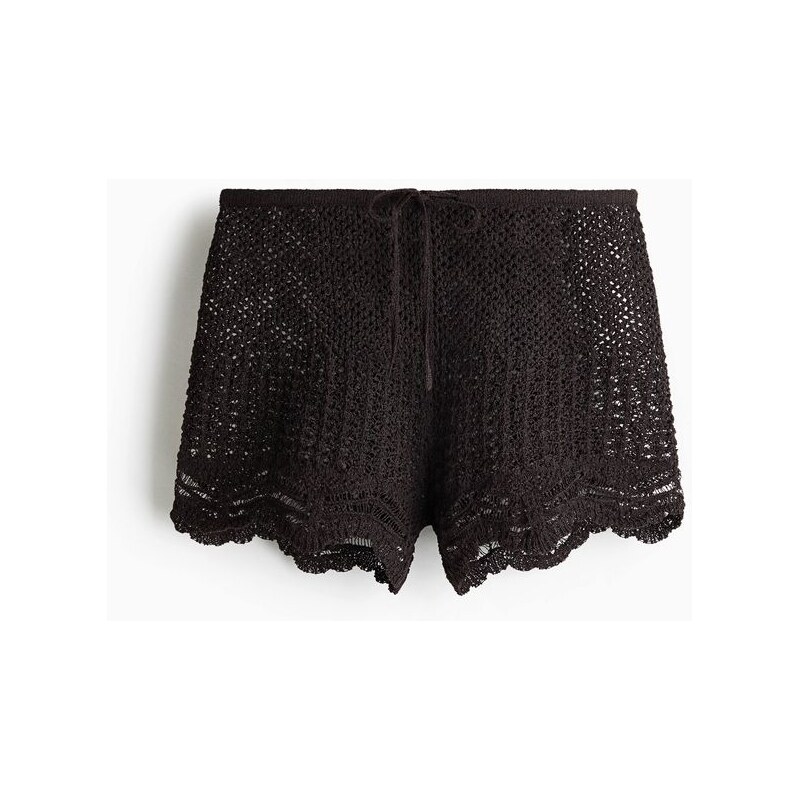 H&M - Plážové šortkys efektem háčkování - hnědá 114931440