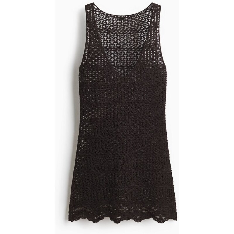 H&M - Plážové šaty z dírkovaného úpletu - hnědá 114931441