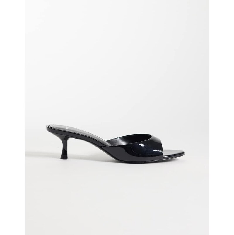 Mango starring Hailey Bieber heeled mule in black