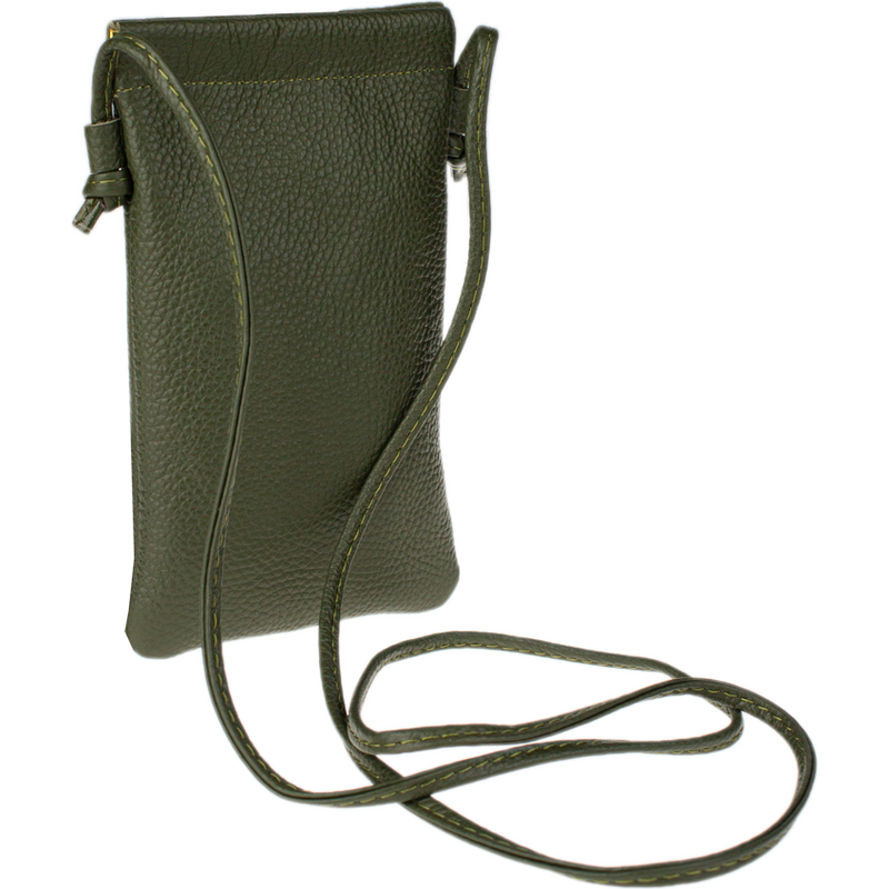 Zelená kožená italská crossbody kabelka Mia Verde Scura