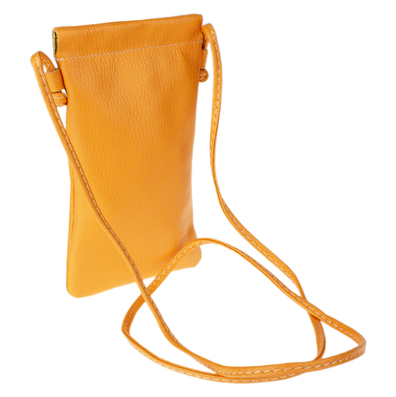 Oranžová kožená italská crossbody kabelka Mia Albicocca