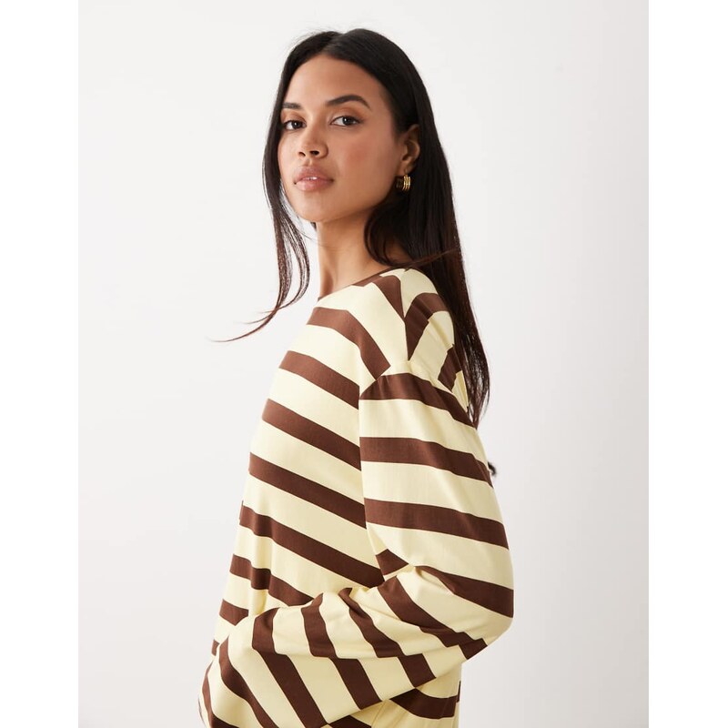 Kaiia super soft jersey crew neck oversized long sleeve top co-ord in 114934982