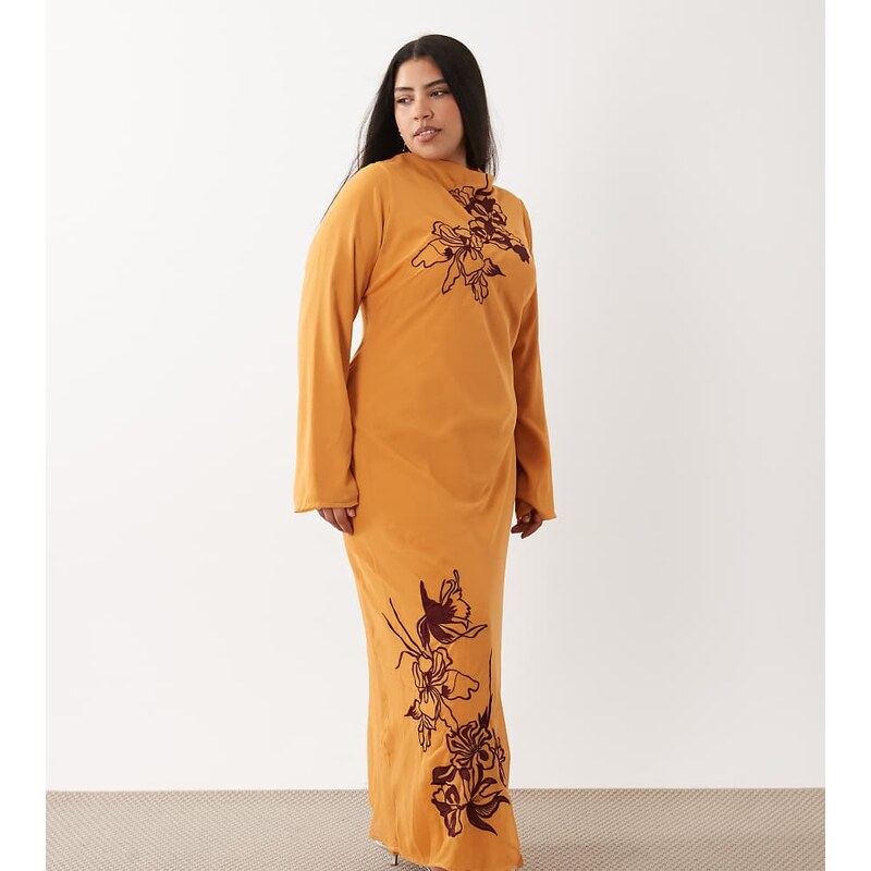 ASOS Curve ASOS DESIGN Curve textured embroidered maxi dress in