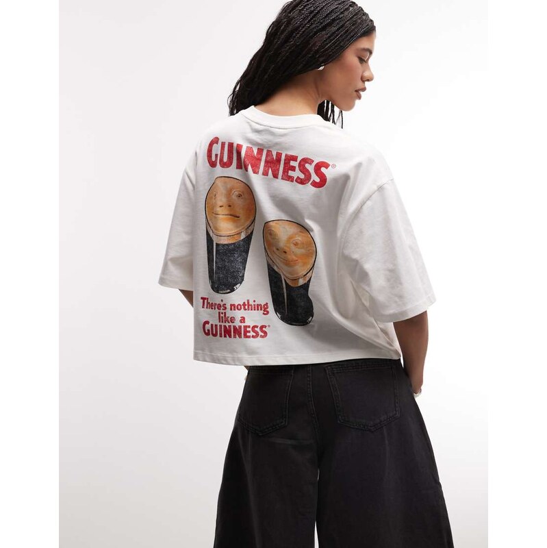 ASOS DESIGN X GUINNESS Relaxed tee in white with print
