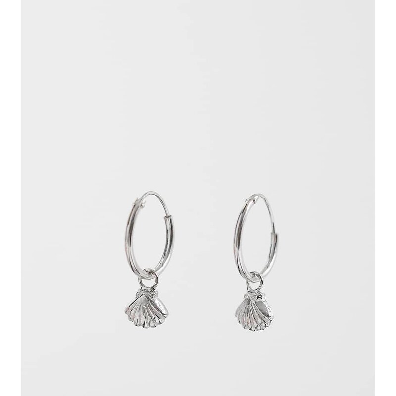 Kingsley Ryan shell charm hoops in sterling silver 114935171