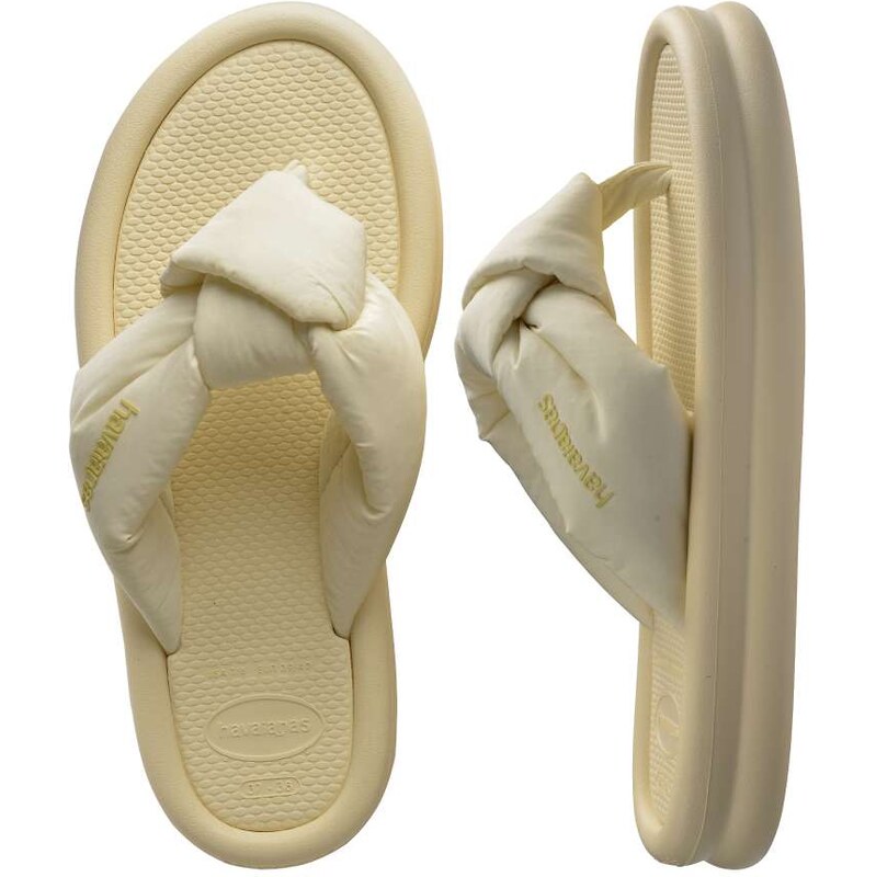 Havaianas overpuff boho flip flops in buttercream-White 114939470