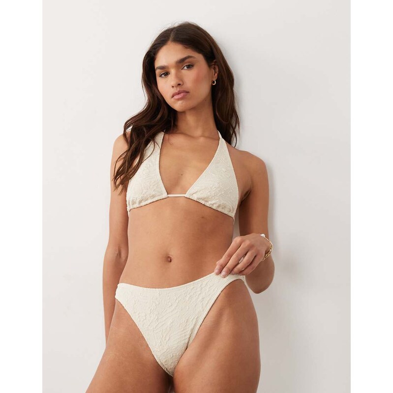 ASOS DESIGN Cassi Ibiza high leg cheeky bikini bottom in champagne 115520333
