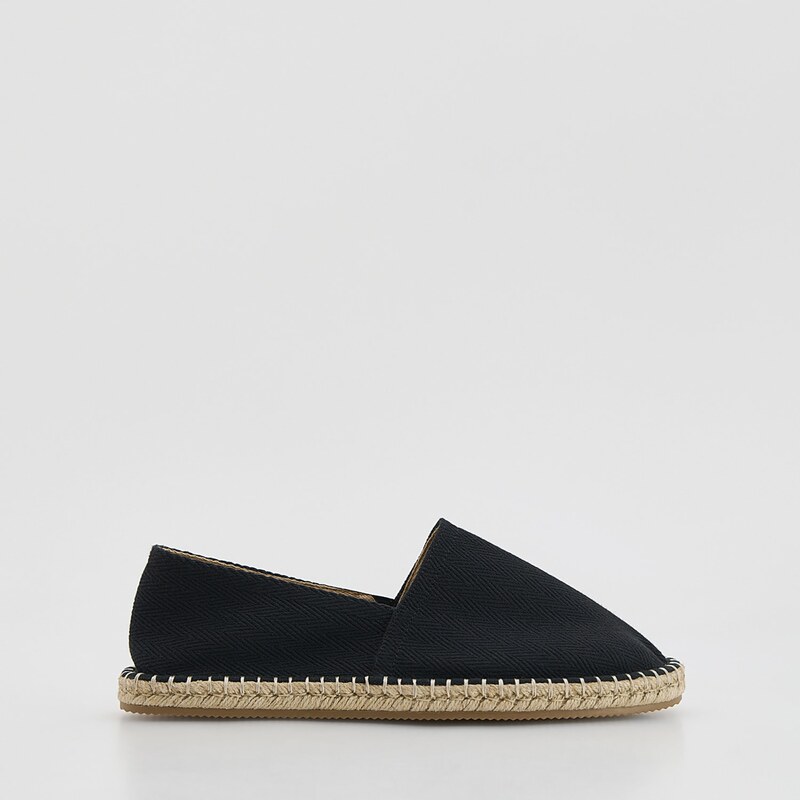 Reserved - Pletené espadrilky - černý