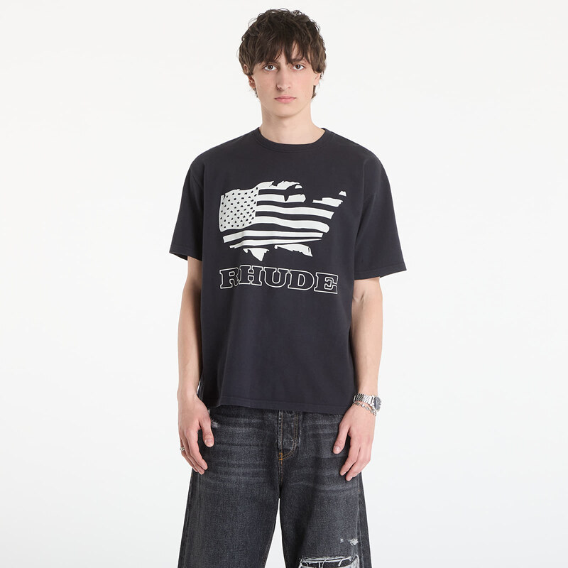 Tričko Rhude Banner Tee Vintage Black/ White XXL