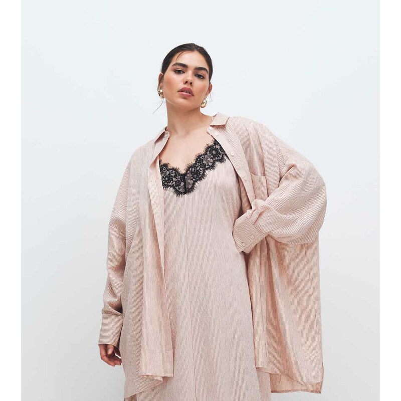 ASOS Curve ASOS DESIGN Curve poplin oversized shirt dress co-ord in 114974975