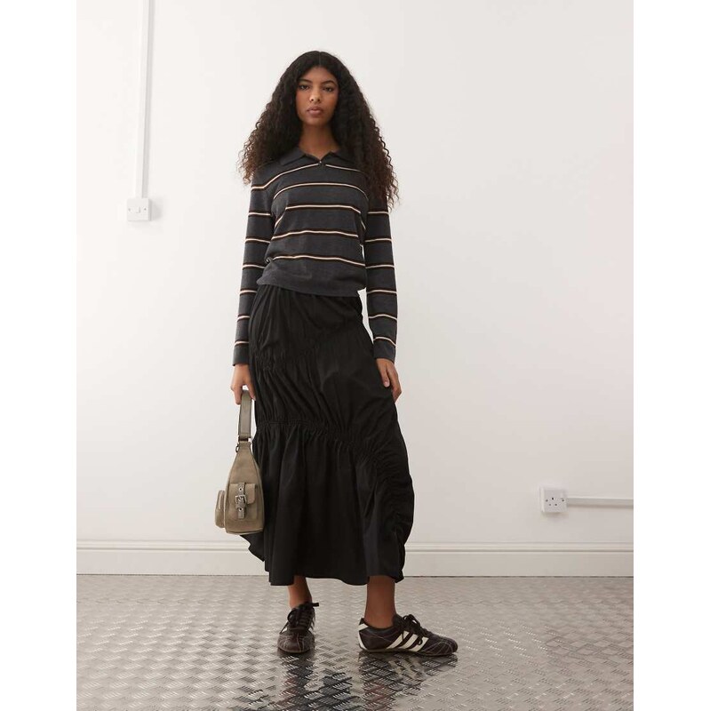 COLLUSION channel maxi skirt in black 115033734