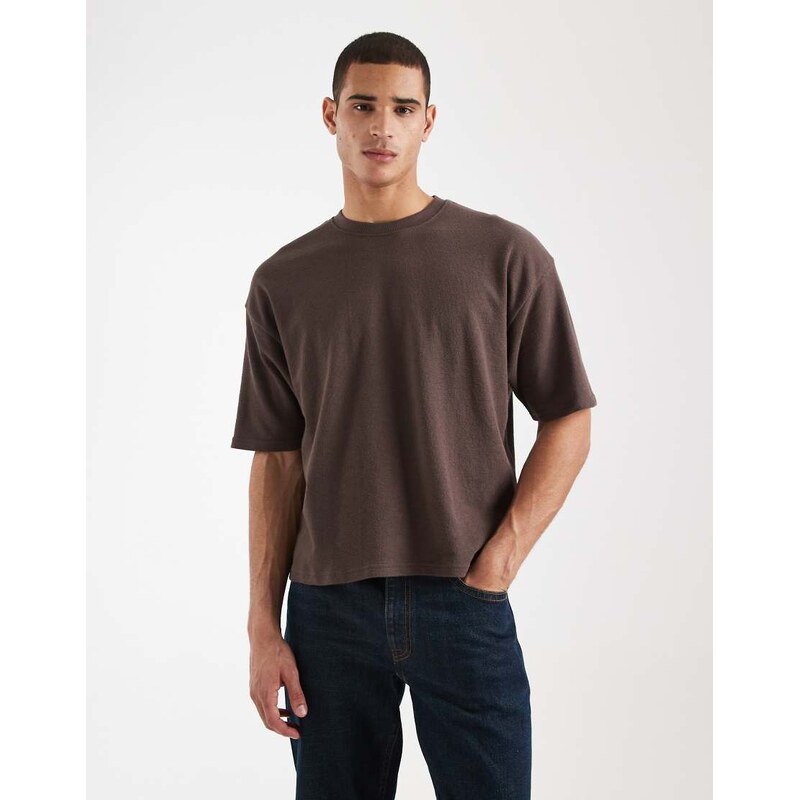 Cotton On terry t-shirt in washed chocolate-Brown