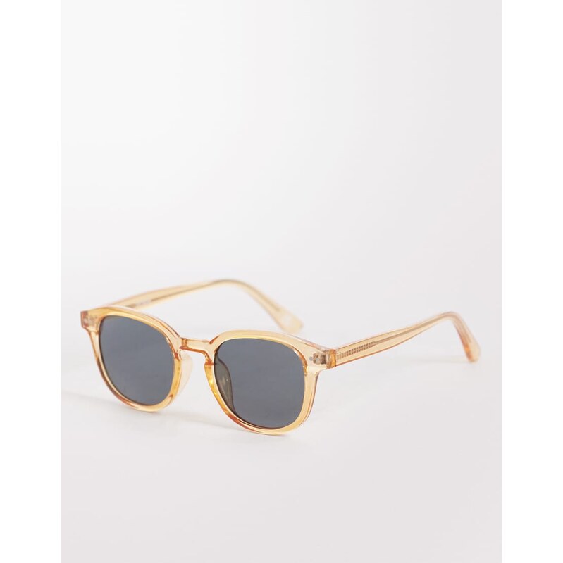 ASOS DESIGN premium round sunglasses in orange frame with smoke