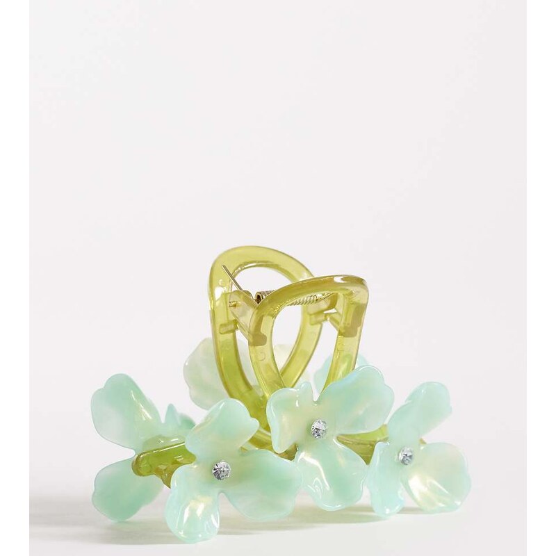 Kaiia exclusive oversized flower claw clip in green 115136329