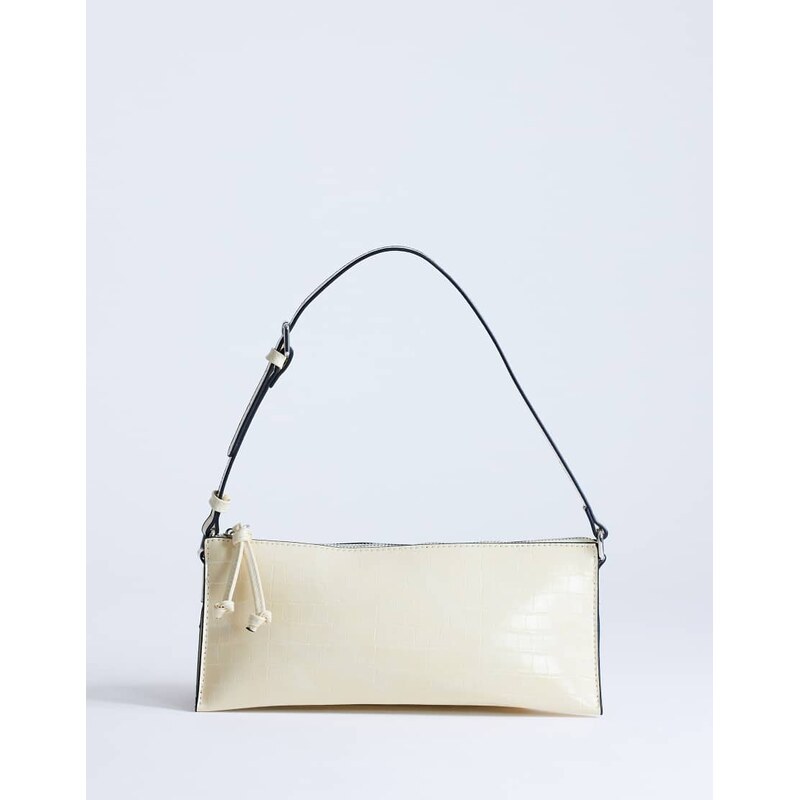 Topshop small Simone shoulder bag in off white