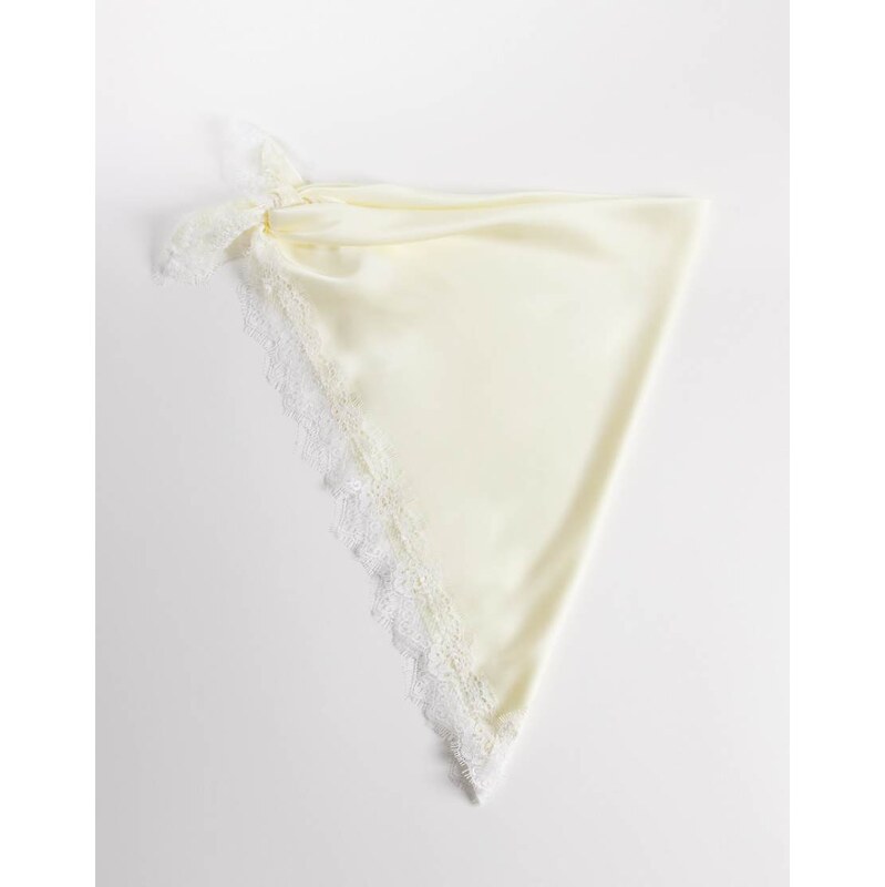 My Accessories contrast lace trim bandana belt in cream-White 114939339