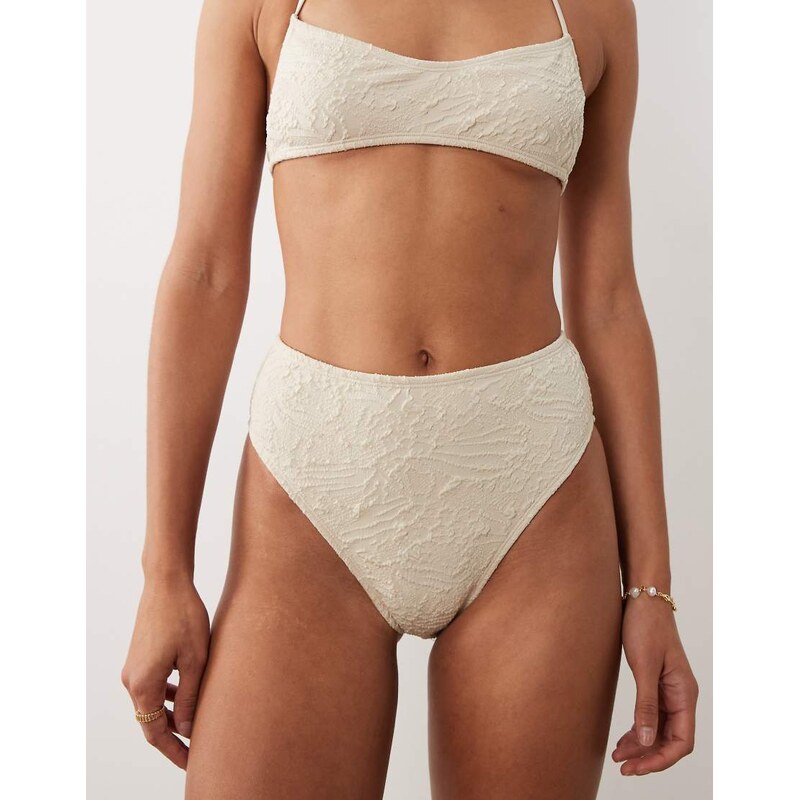 ASOS DESIGN Cassi Azores high leg high waist bikini bottom in