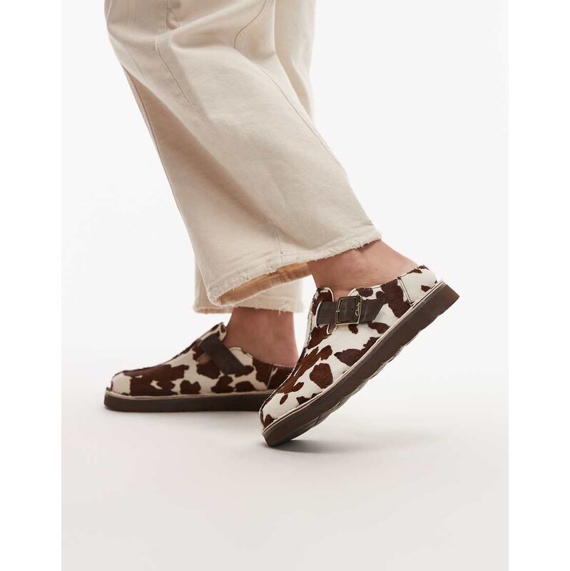 Clarks Solsbury mule in cow print-Multi