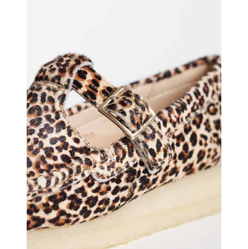 Clarks Originals Wallabee T Bar shoes in leopard print-Multi 114956364
