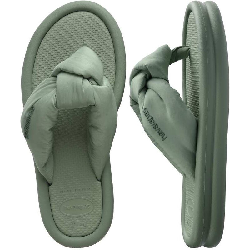 Havaianas overpuff boho flip flops in sage green 114939469