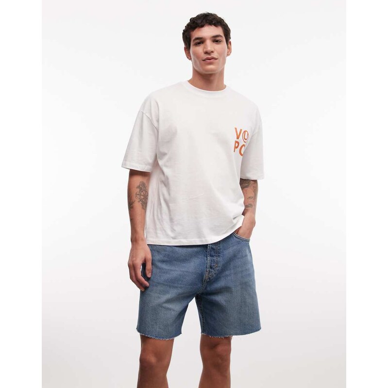 Weekday oversized denim shorts in blue