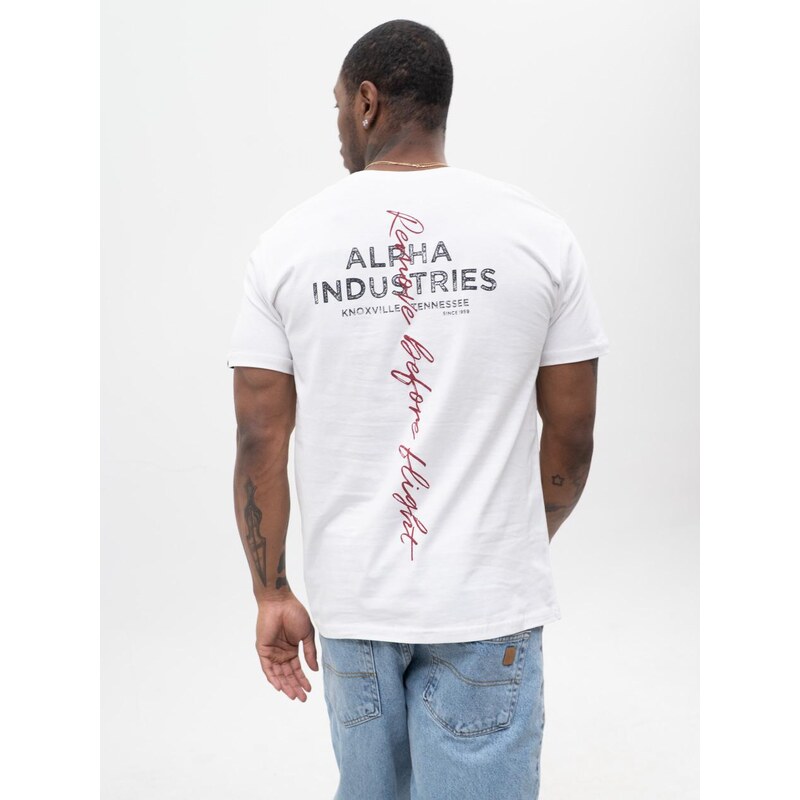 Pánské bílé tričko s krátkým rukávem Alpha Industries Signature