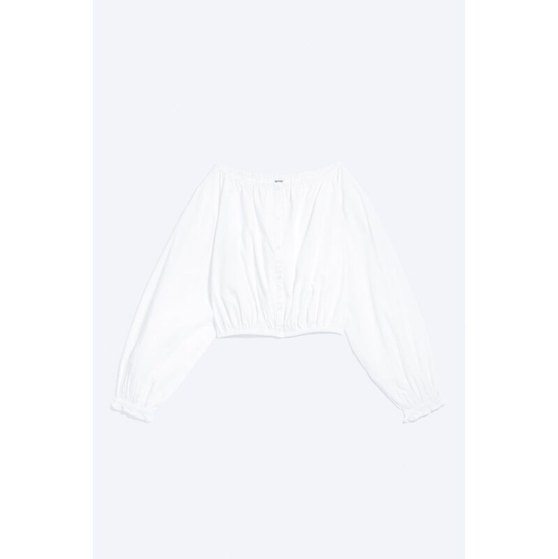 H&M - Halenka S Balónovými Rukávy - bílá 114939940