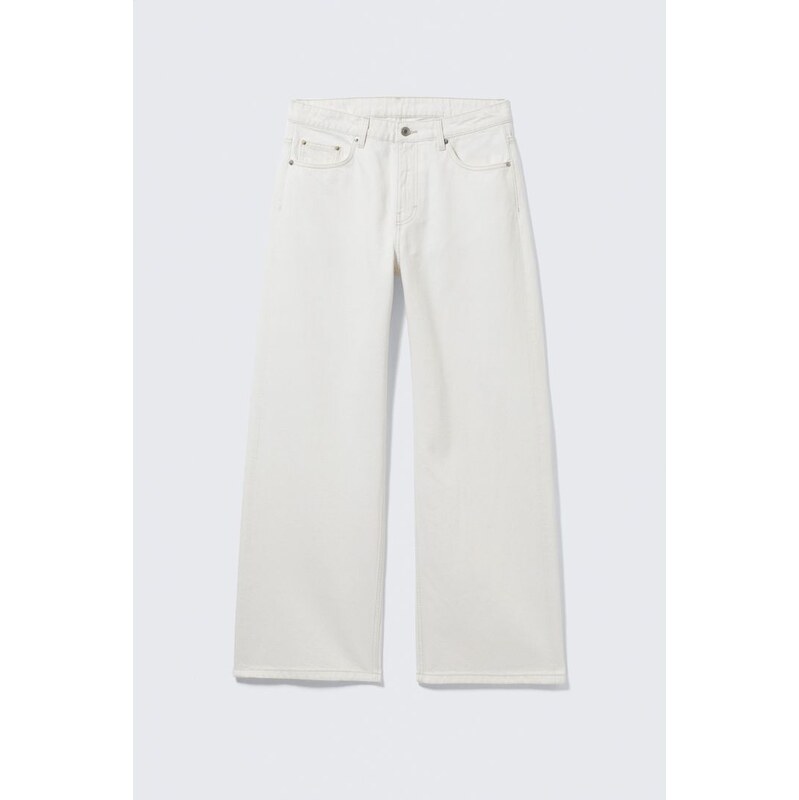 H&M - Missy džínys nízkým pasem a volnými rovnými nohavicemi - bílá 114939946