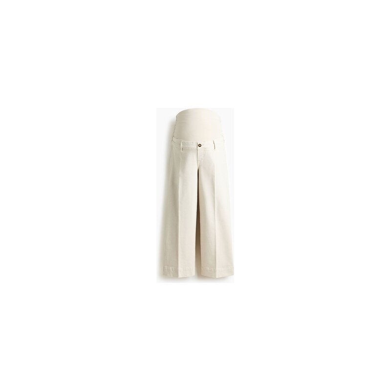 H&M - MAMA Wide High Waist Ankle Jeans - Krémová