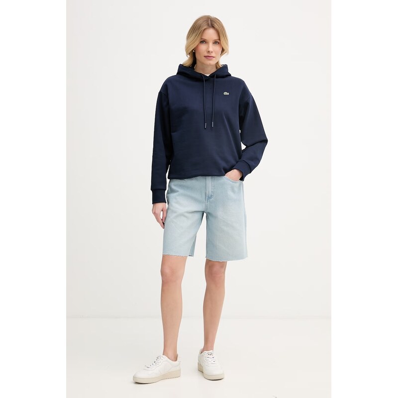 Lacoste mikina s kapucí dámská bavlněná