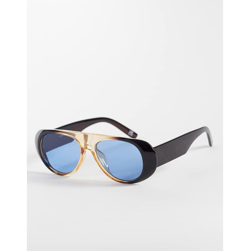 Reclaimed Vintage unisex visor aviator with dark blue lens in