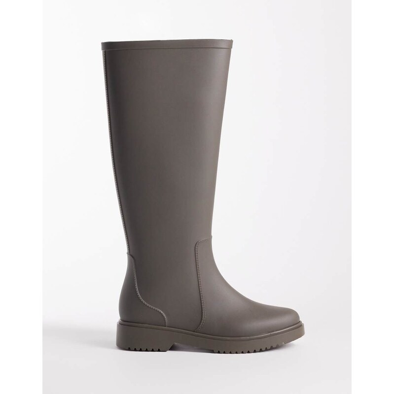 ASOS DESIGN Gigi welly boots in khaki-Green 114942090