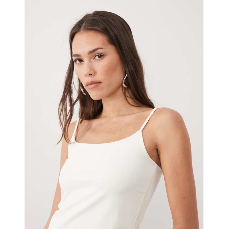 Mango strappy cami top in white