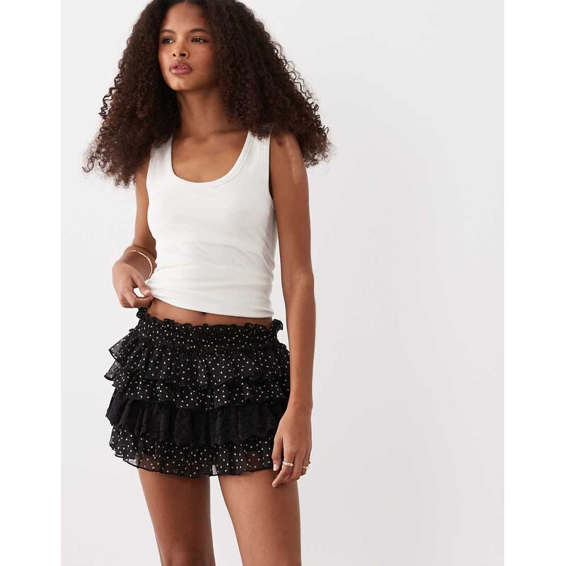 Miss Selfridge ruffle bloomer short in polka dot-Multi 115033670