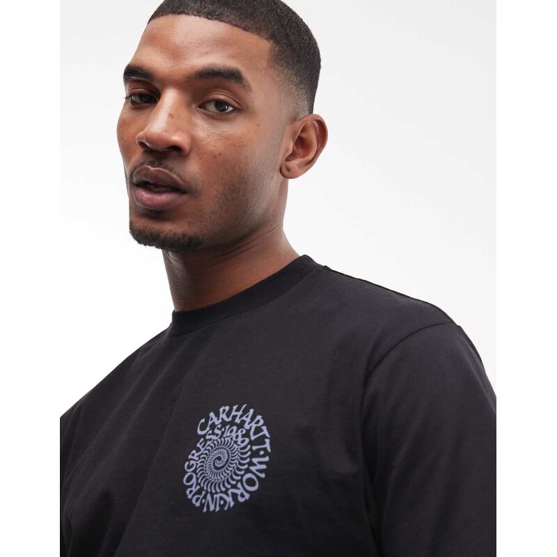 Carhartt WIP spirals back print t-shirt in black