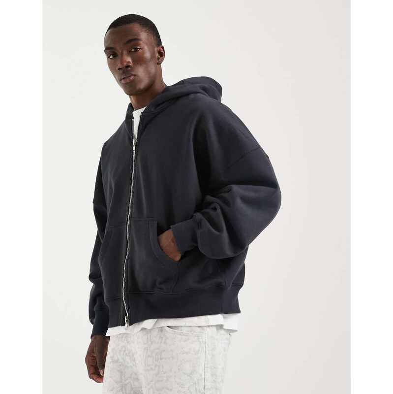 ASOS DESIGN premium heavyweight extreme oversized zip through