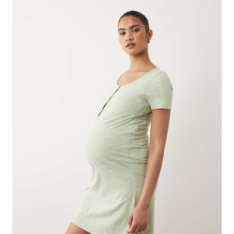 Mama.licious Mamalicious Maternity star print nightdress with nursing 115527512