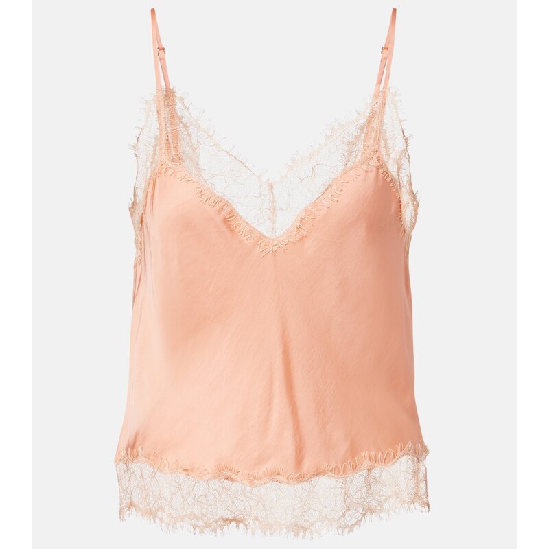 Poupette St Barth Zely lace-trimmed satin camisole
