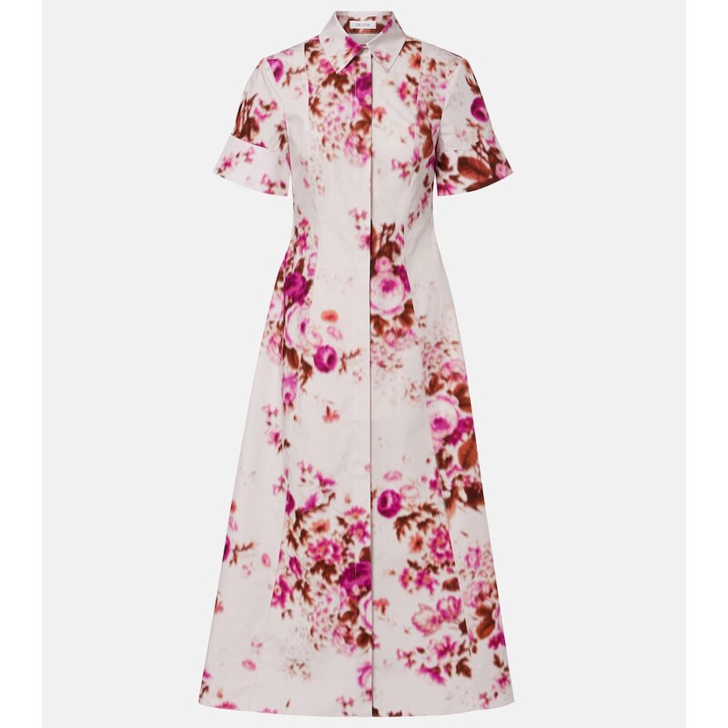 Erdem Floral cotton poplin shirt dress