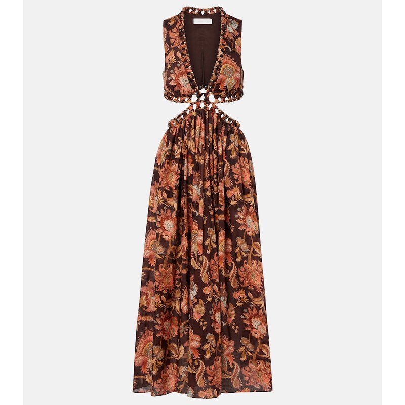 Zimmermann Aster cutout floral cotton midi dress