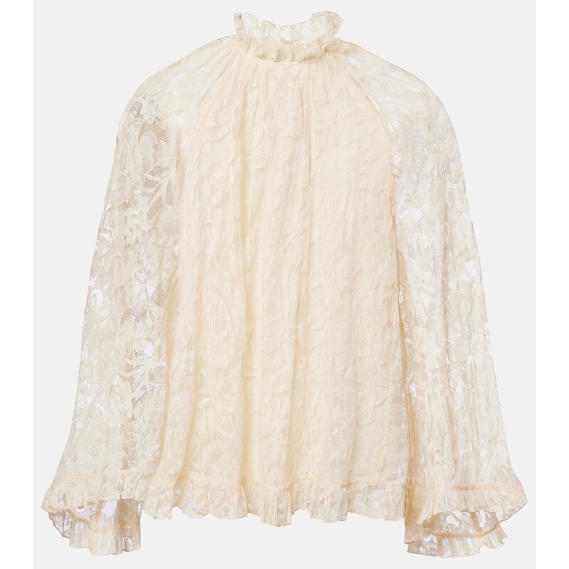 Dámská halenka Zimmermann Carousel ruffled lace blouse v barvě Winter White