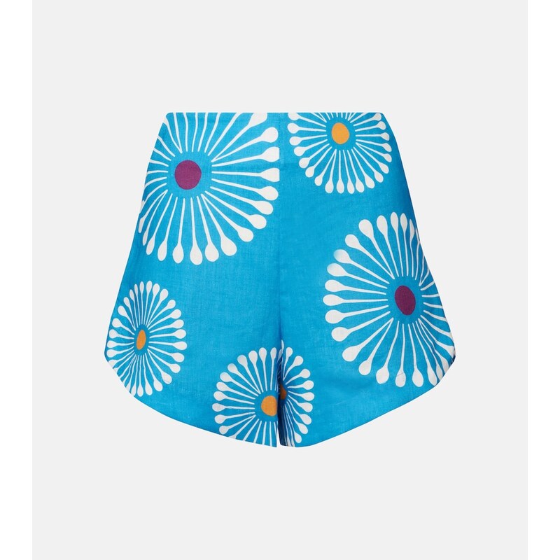 Cala de la Cruz Bahamas floral linen shorts