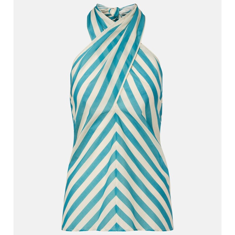 Eres Alter Ego striped cotton voile top